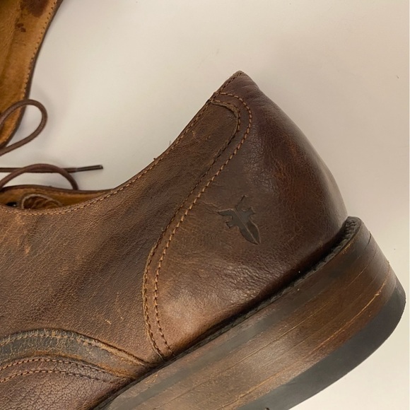Frye || Mixed Leather Wingtip Oxford Derby Shoes Brown‎ 10.5 main image 9